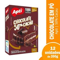 Chocolate Em Pó Apti 50% Premiu 200g - Embalagem com 12 Unidades