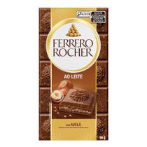 Chocolate Ferrero Rocher Ao Leite com Avelãs Barra 90g
