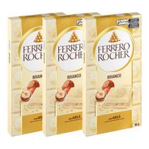 Chocolate Ferrero Rocher Branco Avelã Kit 3 Barras de 90g