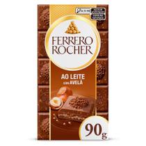 Chocolate Ferrero Rocher Tablete Chocolate Ao Leite com Avelã 90g Chocolate Ferrero Rocher Tablete Chocolate Ao Leite com Avelã 90g