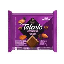 Chocolate Garoto Talento Amêndoas e Uvas Passas 25g