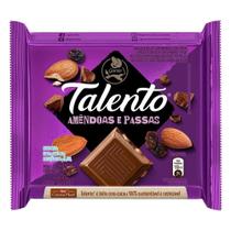 Chocolate Garoto Talento ao Leite com Amêndoas e Passas 85g - Embalagem com 12 Unidades Chocolate Garoto Talento ao Leite com Amêndoas e Passas 85g - Embalagem com 12 Unidades