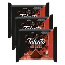 Chocolate Garoto Talento Dark Nibs de Cacau 75g Kit com três unidades