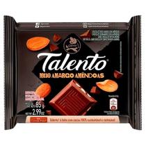 Chocolate Garoto Talento Meio Amargo com Amêndoas 85g - Embalagem com 12 Unidades