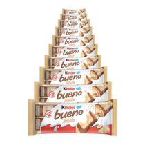 Chocolate Kinder Bueno White, 10 Pacotes de 39g Chocolate Kinder Bueno White, 10 Pacotes de 39g