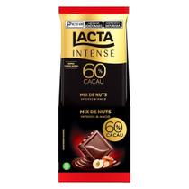 Chocolate Lacta Intense 60% Cacau Mix Nuts 85g Embalagem com 17 Unidades