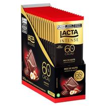 Chocolate Lacta Intense Amargo 60% Cacau Mix Nuts 85g - Caixa com 17 Unidades