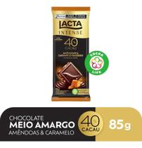 Chocolate Lacta Intense Meio Amargo 40% Cacau Amêndoas E Car
