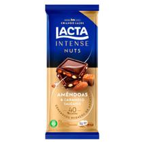 Chocolate Lacta Intense Nuts 40% Cacau Amêndoas e Caramelo Salgado 85g