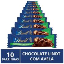 Chocolate Lindt Barra, Ao Leite Avelã, 10 Barrinhas de 35g Chocolate Lindt Barra, Ao Leite Avelã, 10 Barrinhas de 35g