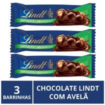 Chocolate Lindt Barra, Ao Leite c/ Avelã, 3 Barrinhas de 35g