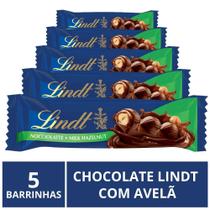 Chocolate Lindt Barra, Ao Leite c/ Avelã, 5 Barrinhas de 35g Chocolate Lindt Barra, Ao Leite c/ Avelã, 5 Barrinhas de 35g