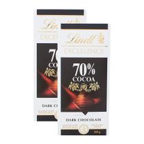 Chocolate Lindt Excellence 70% Cocoa Dark com 100g Kit com duas unidades