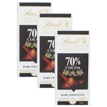 Chocolate Lindt Excellence 70% Cocoa Dark com 100g Kit com três unidades Chocolate Lindt Excellence 70% Cocoa Dark com 100g Kit com três unidades