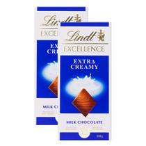 Chocolate Lindt Excellence Extra Creamy Milk 100g Kit com duas unidades