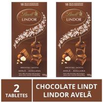 Chocolate Lindt Lindor, Ao Leite c/ Avelã, 2 Barras de 100g