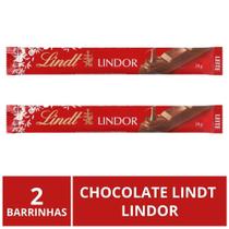 Chocolate Lindt Lindor Barra, Ao Leite, 2 Barrinhas de 38g
