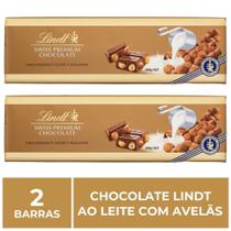 Chocolate Lindt Premium, Ao Leite c/ Avelã, 2 barras de 300g