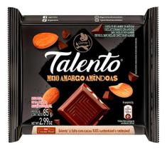 Chocolate Meio Amargo Com Amêndoas Garoto Talento Pacote 85G Chocolate Meio Amargo Com Amêndoas Garoto Talento Pacote 85G