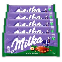 Chocolate Milka Broken Hazelnut Kit 5 Barras de 90g