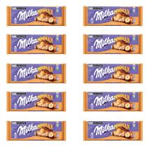 Chocolate Milka Caramelo e Avelãs Grande Kit 10 Barras 300g