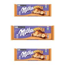 Chocolate Milka Caramelo E Avelãs Grande Kit 3 Barras 300G