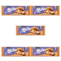 Chocolate Milka Caramelo e Avelãs Grande Kit 5 Barras 300g