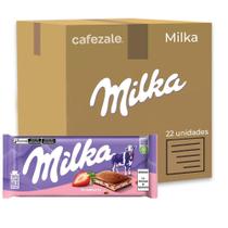 Chocolate Milka Morango Barra Kit Com 22 Unidades De 100G
