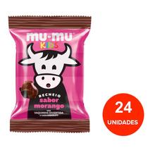Chocolate Mu Mu Kids Sabor Morango 24un 15,6g - MUMU