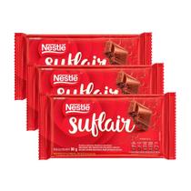 Chocolate Nestlé Suflair Ao Leite 80g Kit com três unidades