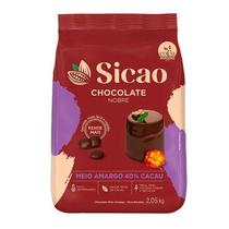 Chocolate Nobre Meio Amargo 40% Cacau - Gotas - 2,05 kg - 1 unidade - Sicao - Rizzo Chocolate Nobre Meio Amargo 40% Cacau - Gotas - 2,05 kg - 1 unidade - Sicao - Rizzo