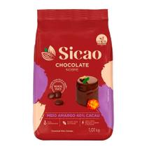 Chocolate Nobre Meio Amargo - Gotas - 1,01 kg - 1 unidade - Sicao - Rizzo