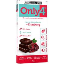 Chocolate Only4 com Cranberry Tudo Zero Leite 70g - Vegano Chocolate Only4 com Cranberry Tudo Zero Leite 70g - Vegano