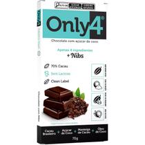 Chocolate Only4 com Nibs Tudo Zero Leite 70g - Vegano