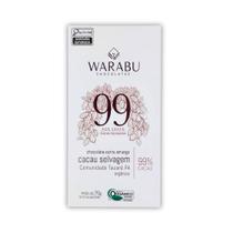 Chocolate Organico 99% Cacau Selvagem Extra Amargo Warabu 70g Chocolate Organico 99% Cacau Selvagem Extra Amargo Warabu 70g