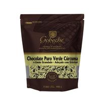 Chocolate Puro Verde Chlorella + Limão Granulado Gobeche - Adoçado com Eritritol - 400g - Gobeche Chocolates