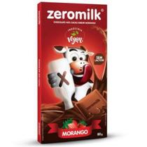Chocolate Sem Lactose 40% Cacau Sabor Morango 80g - Zeromilk