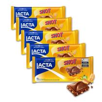 Chocolate Shot com Amendoim Lacta Kit 5 barras de 80g