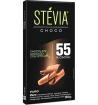 Chocolate Stévia Choco 55% Cacau Adoçado com Stévia Genevy 80g