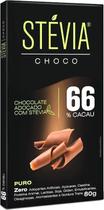Chocolate Stévia Choco 66% Cacau Adoçado com Stévia Genevy 80g