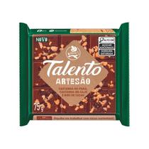 Chocolate Talento Artesão Castanha de Caju, Nibs de Cacau 75g