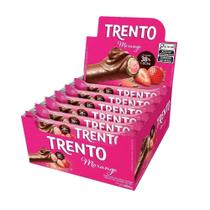 Chocolate Trento Wafer Morango 29g - Embalagem com 16 Unidades