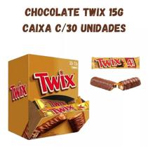 Chocolate Twix 15g C/ 30 Unidades Caramelo Choc. E Biscoito! - Mars