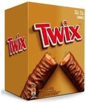 Chocolate Twix 15G Com 60 Unidades Caramelo Macio E Biscoito