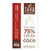 Chocolate Vegano 75% Java 80g Açúcar De Coco Caixa Com 6