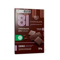 Chocolate Vegano 81% Cacau Premium ChocoLife 25g