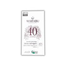 CHOCOLATE VEGANO ORGÂNICO CACAU SELVAGEM 40% CACAU 70g