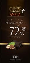 Chocolates Barra Minas Cacao Extra Amargo 72% Cacau + Avelã Zero Lactose/Glúten Vegano 100g