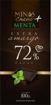 Chocolates Barra Minas Cacao Extra Amargo 72% Cacau + Menta Zero Lactose/Glúten Vegano 100g