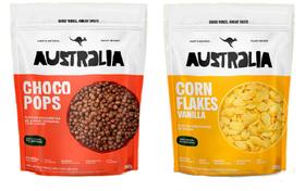 ChocoPops Chocolate e CornFlakes Australia Sweet Vanilla de 200g Harts Natural Combo